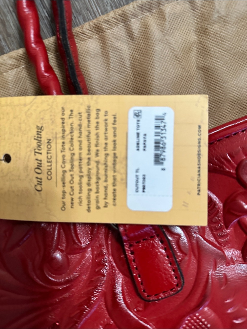Patricia Nash Leather Cutout Adeline Tote Bag Purse New with tags - Picture 9 of 11
